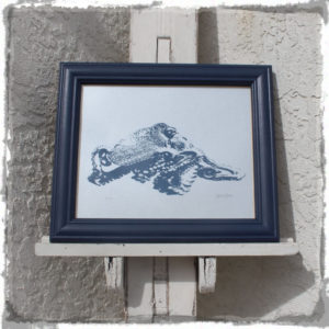 Framed Hand ScreenPrinted Octopus